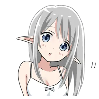 😟 アニメ, エルフ, かわいい, マンガ, 漫画 telegram sticker
