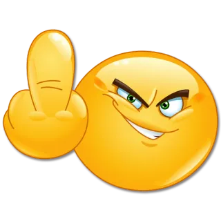 🖕 Emoji, Dedo corazón, Ofensivo, Gesto, Dibujo animado whatsapp sticker