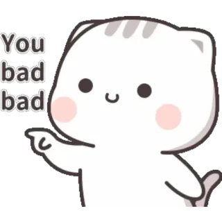 😒 You bad bad แมว, น่ารัก, คาวาอิ, สัตว์, แย่ whatsapp sticker