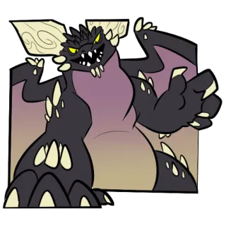 😏 monster, dragon, creature, fantasy, cartoon, illustration whatsapp sticker