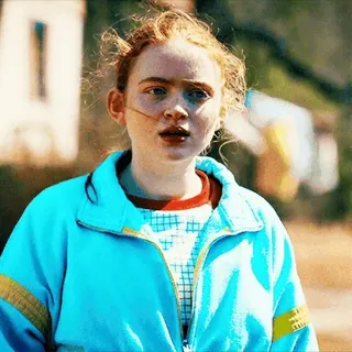 🤨 Max Mayfield Stranger Things Max Mayfield, Stranger Things, Sadie Sink, capelli rossi, teenager telegram sticker