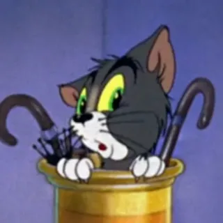 👂 Tom Cat Tom and Jerry dessin animé, chat, parapluie, effrayé, animé telegram sticker