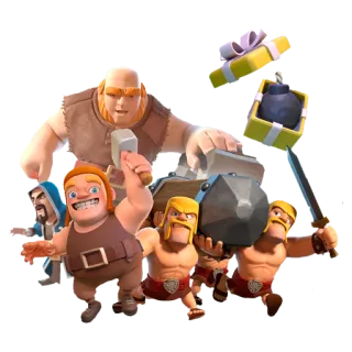 🔘 Clash of Clans Barbare, Magicien, Géant, Jeu mobile, Jeu de stratégie, Dessin animé whatsapp sticker