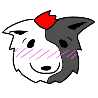☺️ милый, мультик, животное, собака, наклейка, румянец, каваи telegram sticker