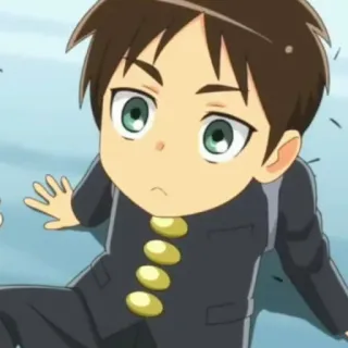 🕶 Eren Yeager Attack on Titan Anime, Manga, Eren Yeager, Attack on Titan, Chibi, Cartoon telegram sticker