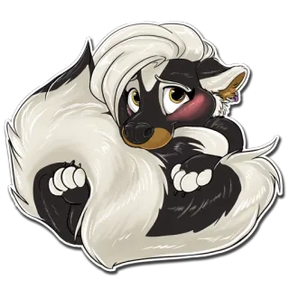 😳 gambá, fofo, animal, desenho animado, peludo, mamífero whatsapp sticker