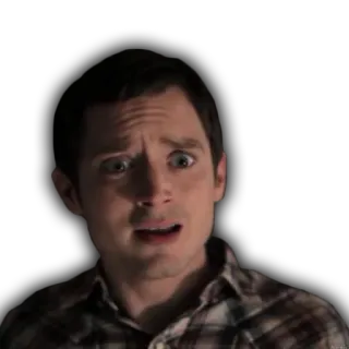 😳 Elijah Wood acteur, Elijah Wood, geschokt, verrast, uitdrukking, gezicht telegram sticker