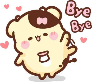 👋 Bye Bye cute, goodbye, farewell, kawaii, bear, cartoon telegram sticker