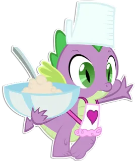 👨‍🍳 Spike My Little Pony Spike, My Little Pony, cooking, chef, cartoon, dragon, cute, apron telegram sticker