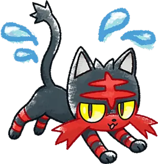 😥 Litten Pokemon Litten, Pokemon, Cat, Fire, Anime, Mascot telegram sticker