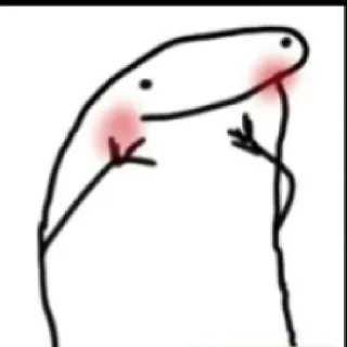 😊 cartoon, stick figure, cute, blush, florkofcows telegram sticker