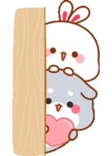 🐰 rabbit, dog, heart, cute, kawaii, cartoon telegram sticker