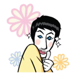 🌸 cartoon, character, illustration, sparkles, thumbs up, positive, person telegram sticker
