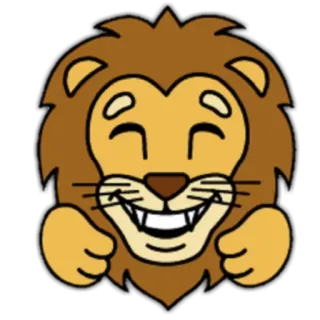 🦁 lion, animal, dessin animé, mignon, joyeux, emoji, autocollant whatsapp sticker