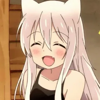 🐰 อนิเมะ, หูแมว, น่ารัก, ผู้หญิง, มีความสุข telegram sticker