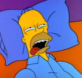 🛌 Homer Simpson The Simpsons 호머 심슨, 만화, 웃긴, 심슨 가족, 졸린, 침대 telegram sticker