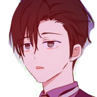 😶 dibujo animado, anime, retrato, hombre telegram sticker