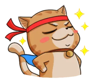 💪 Katze, Aufkleber, Held, Superheld, Cartoon, Tier, süß telegram sticker