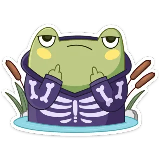 🖕 rana, dito medio, offensivo, cartone animato, scortese, gesto telegram sticker