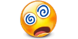 😣 Emoji, Benommen, Gesichtsausdruck, Gesicht, Gelb, Spirale, Emotion, Gefühl whatsapp sticker