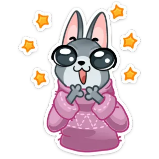 ✨ кролик, мультфильм, милый, наклейка, животное, каваи telegram sticker