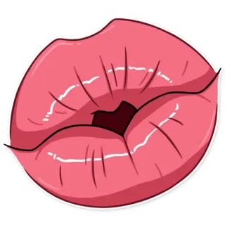 💋 labios, boca, beso, rosa, dibujos animados, lápiz labial telegram sticker