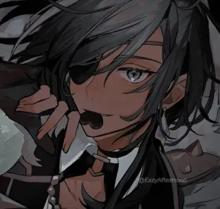 🌟 @ExzyAfternoon Anime, Personaggio, Arte, Manga, Illustrazione, Benda sull'occhio telegram sticker