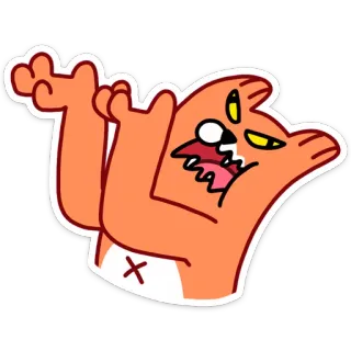 😵 cat, cartoon, sticker, angry, character telegram sticker