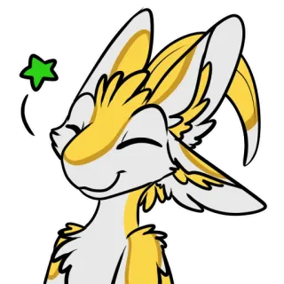 😊 Furry, Animal, Desenho animado, Estrela, Fofo, Feliz telegram sticker