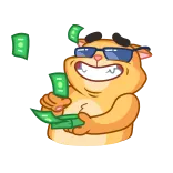 🤑 hamster, money, sunglasses, cartoon, rich, wealth, cash telegram sticker
