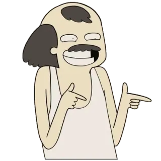 😂 Cartone animato, Indicando, Personaggio, Divertente, Calvo telegram sticker