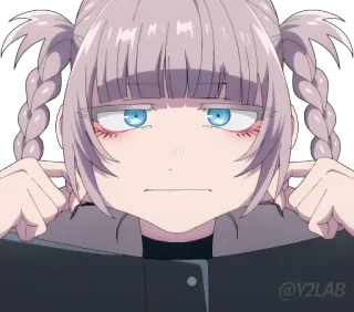 😕 Anime, Chica, Enojada, Disgustada, Molesta, Orejas whatsapp sticker