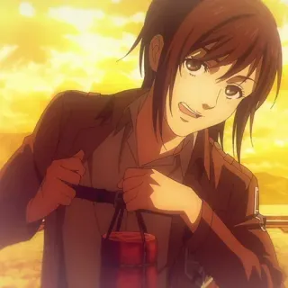 💈 Sasha Braus Attack on Titan Anime, Sasha Braus, Ataque dos Titãs, Personagem, Comida telegram sticker