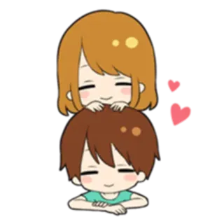 😑 amor, casal, relacionamento, desenho animado, fofo, corações whatsapp sticker