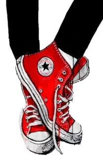 👠 shoes, red sneakers, high tops, footwear, sneakers, converse whatsapp sticker