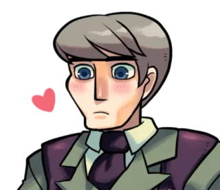 😳 Dibujos animados, Hombre, Corazón, Sonrojo telegram sticker