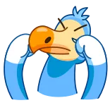 😍 vogel, dodo, liefde, hart, emoji, grappig, cartoon telegram sticker