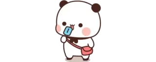 👑 panda, helado, lindo, dibujos animados, personaje, pegatina, animal telegram sticker
