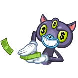 🤑 kucing, uang, tanda dolar, kartun, kekayaan, kesuksesan, keserakahan telegram sticker