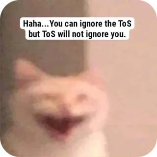 🤣 Haha... You can ignore the ToS but ToS will not ignore you. telegram sticker