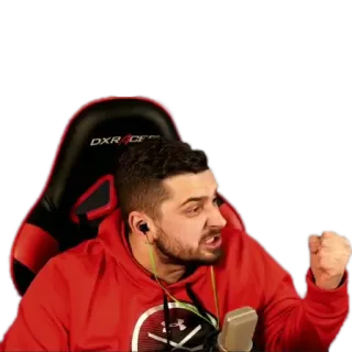 😠 man, gamer, streaming, angry, esports telegram sticker