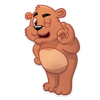👌 Urso desenho animado, Urso, Animal, Personagem, Urso piscando, Amigável whatsapp sticker