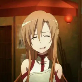 🍜 Asuna Sword Art Online 애니메이션, 캐릭터, 여성, 미소, 일본 애니 telegram sticker