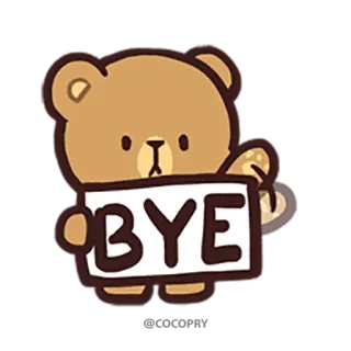 👋 BYE ours, au revoir, bye, dessin animé whatsapp sticker