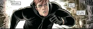 🕶 But pain... Pain I used. Pain kept me going. comic, man, hoodie, pain telegram sticker