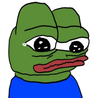 😞 Pepe the Frog ペペ, カエル, ミーム, 悲しい, 泣く telegram sticker
