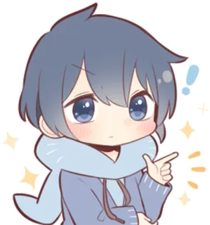 🤙 Мультфильм, Чиби, Аниме, Мальчик, Шарф, Милый telegram sticker