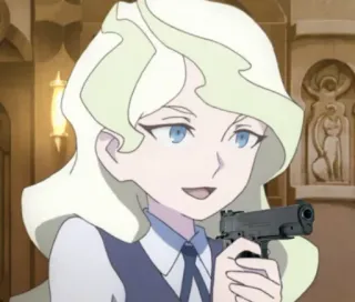 🔫 Diana Cavendish Little Witch Academia Anime, Pistola, Arma, Personaggio, Diana Cavendish, Little Witch Academia telegram sticker