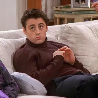 🙄 Joey Tribbiani Friends assis, drôle, gens, homme, canapé, divan, friends série, joey, joey tribbiani, matt leblanc whatsapp sticker