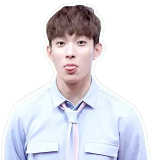 😜 pria, orang, lidah, wajah, potret, asia, korea telegram sticker